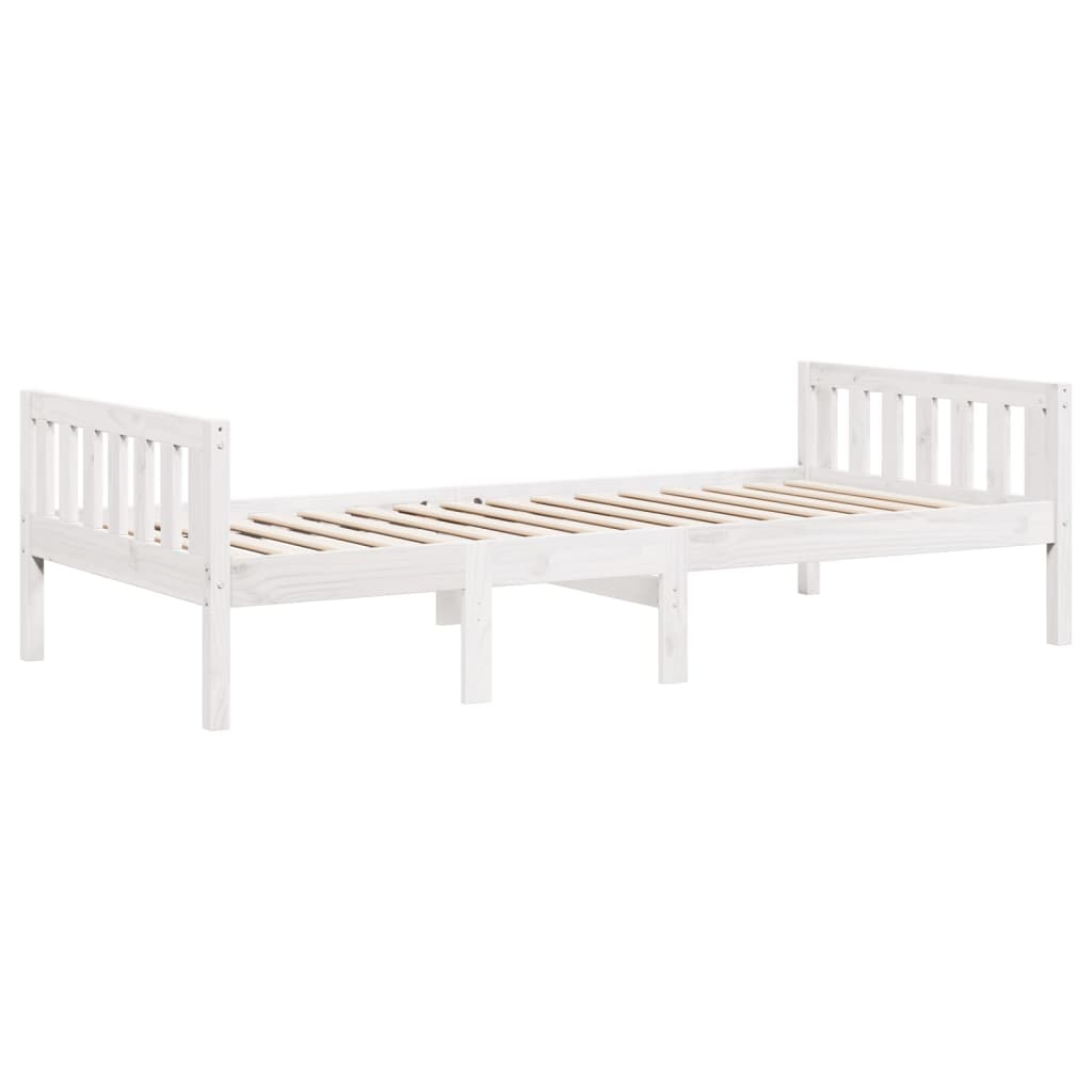 Lit pour enfants sans matelas blanc 90x190cm bois de pin massif