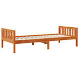 Lit pour enfants sans matelas cire marron 75x190 cm pin massif