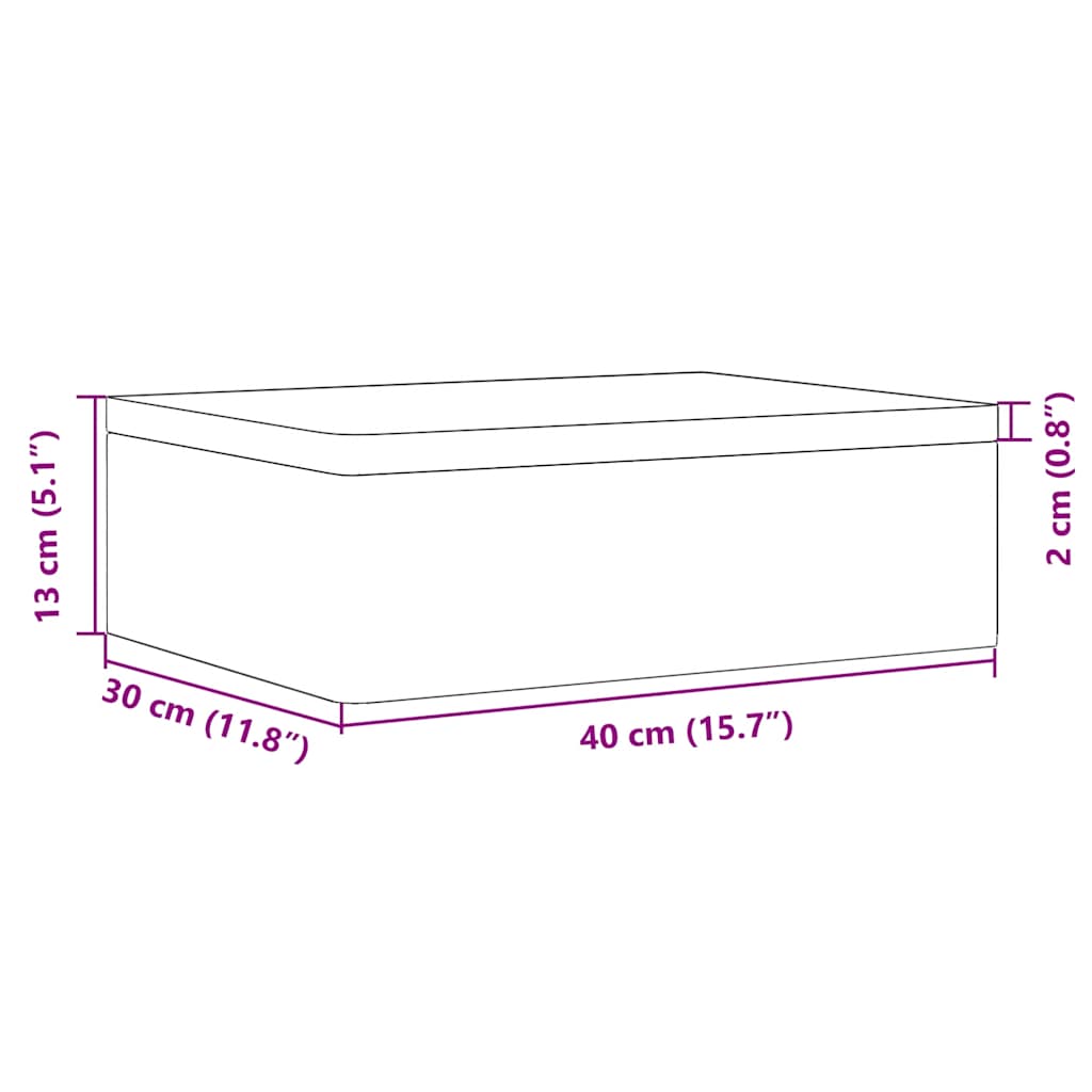 Boîte en bois avec couvercle 40x30x13 cm bois de pin massif