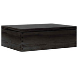 Boîte en bois avec couvercle noir 40x30x13cm bois de pin massif