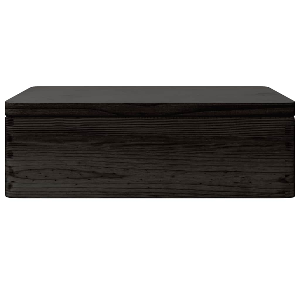 Boîte en bois avec couvercle noir 40x30x13cm bois de pin massif