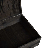 Boîte en bois avec couvercle noir 40x30x13cm bois de pin massif