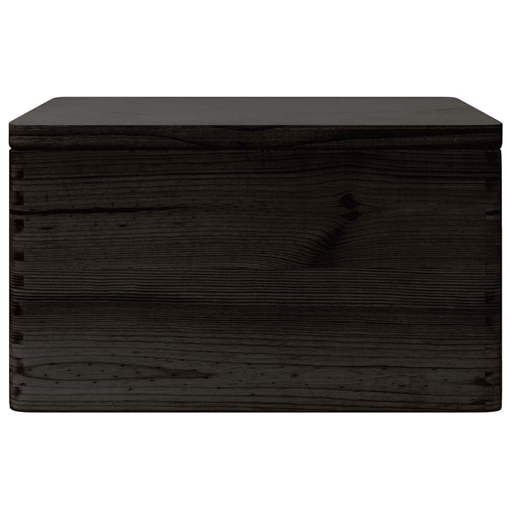 Wooden box with black lid 40x30x23cm solid pine wood