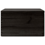 Wooden box with black lid 40x30x23cm solid pine wood