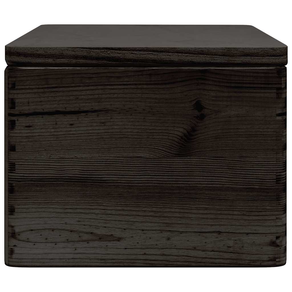 Wooden box with black lid 40x30x23cm solid pine wood