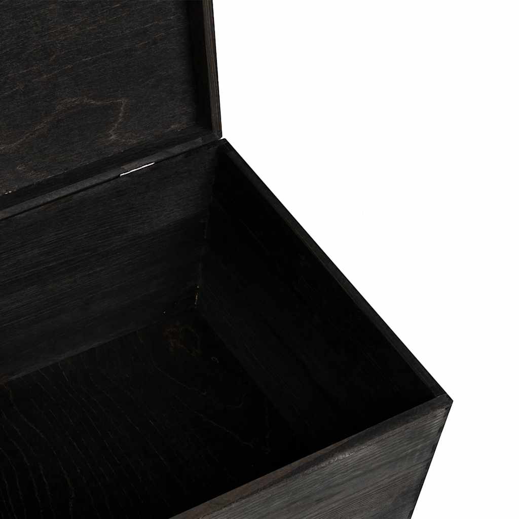 Wooden box with black lid 40x30x23cm solid pine wood