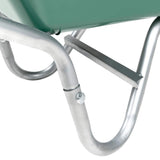 Green wheelbarrow 90 L 150 kg galvanized steel and plastic