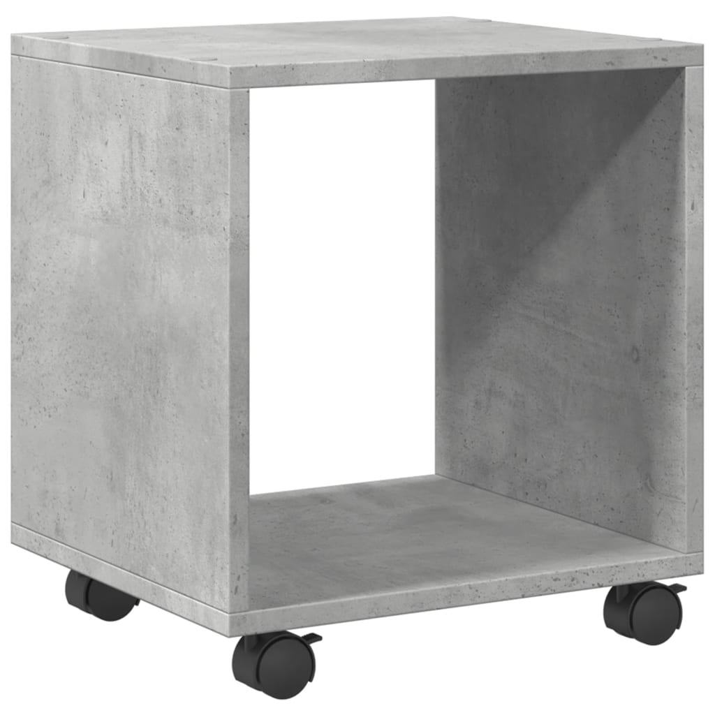 Armoire à roulettes gris béton 37x33x42,5 cm bois d’ingénierie