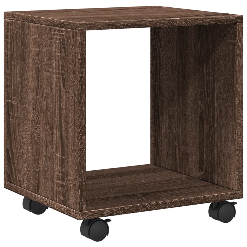 Rolling cabinet brown oak 37x33x42.5 cm engineered wood