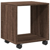 Rolling cabinet brown oak 37x33x42.5 cm engineered wood