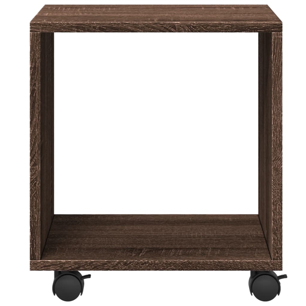 Rolling cabinet brown oak 37x33x42.5 cm engineered wood