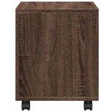 Rolling cabinet brown oak 37x33x42.5 cm engineered wood