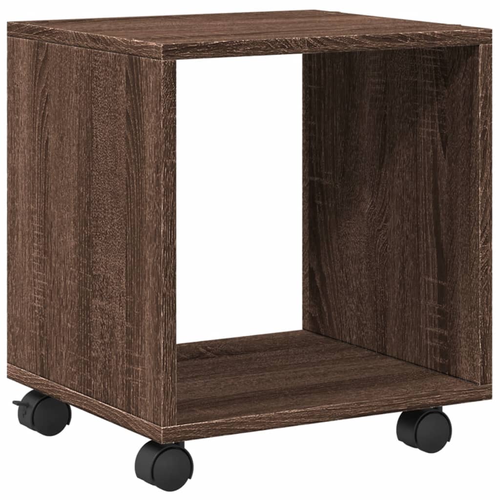 Rolling cabinet brown oak 37x33x42.5 cm engineered wood