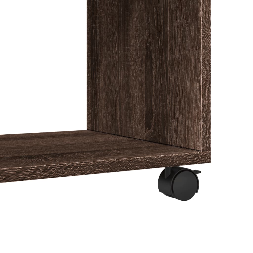 Rolling cabinet brown oak 37x33x42.5 cm engineered wood