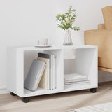 White rolling cabinet 72x33x42.5 cm engineered wood