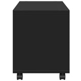 Black rolling cabinet 72x33x42.5 cm engineered wood