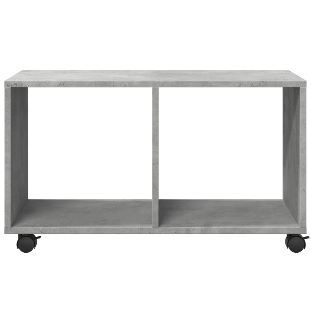 Concrete gray rolling cabinet 72x33x42.5 cm engineered wood