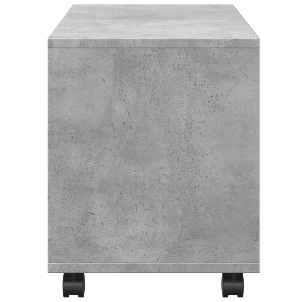 Concrete gray rolling cabinet 72x33x42.5 cm engineered wood