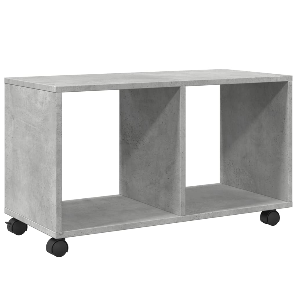 Concrete gray rolling cabinet 72x33x42.5 cm engineered wood