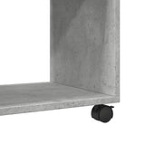 Table d'appoint avec roues gris béton bois d'ingénierie