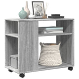 Sonoma Gray Engineered Wood Side Table with Wheels