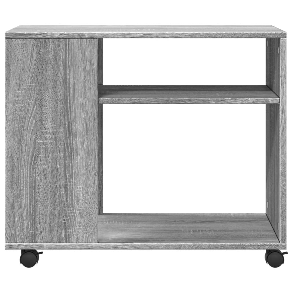 Sonoma Gray Engineered Wood Side Table with Wheels