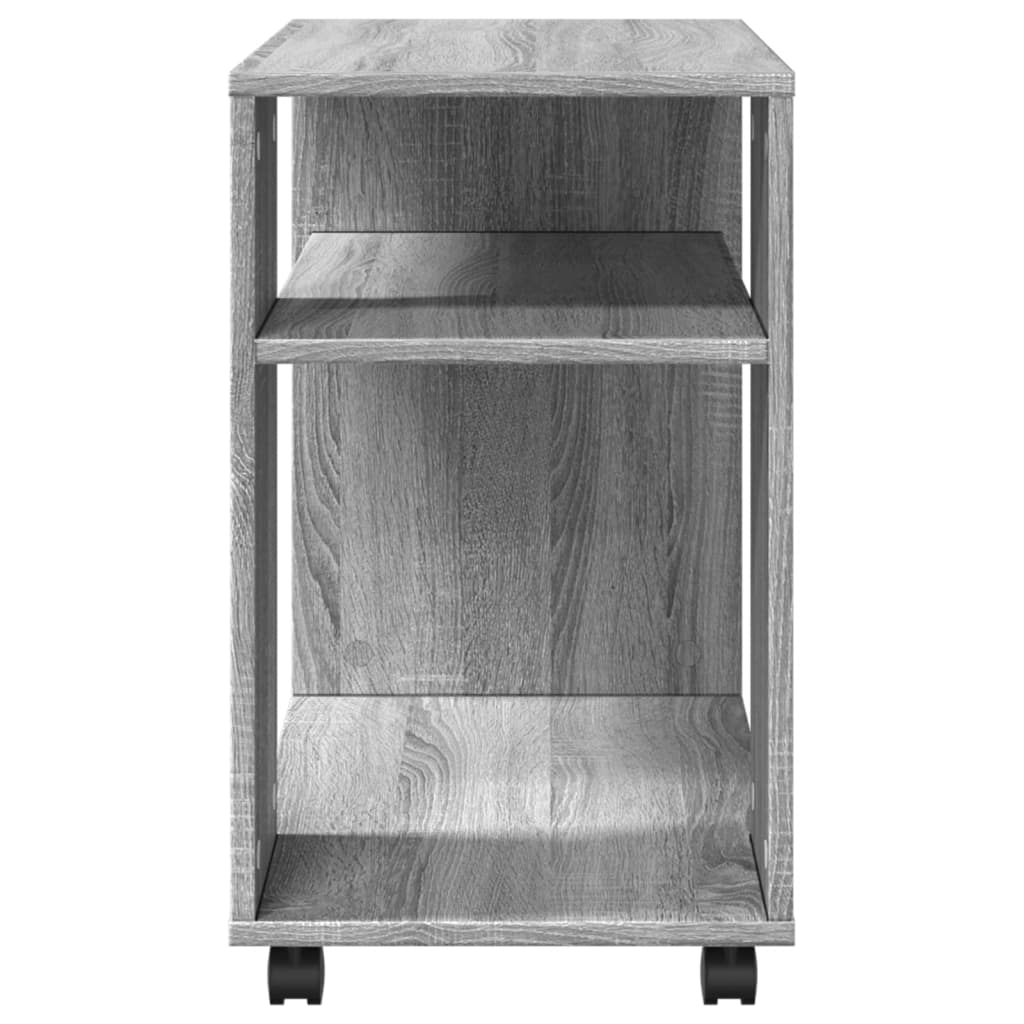 Sonoma Gray Engineered Wood Side Table with Wheels