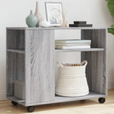 Sonoma Gray Engineered Wood Side Table with Wheels