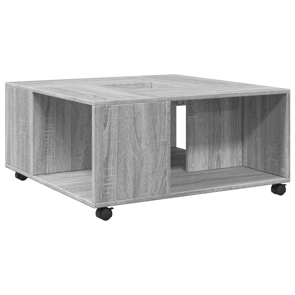 Sonoma grauer Couchtisch 80x80x40 cm, Holzwerkstoff