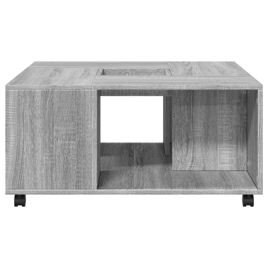 Sonoma grauer Couchtisch 80x80x40 cm, Holzwerkstoff