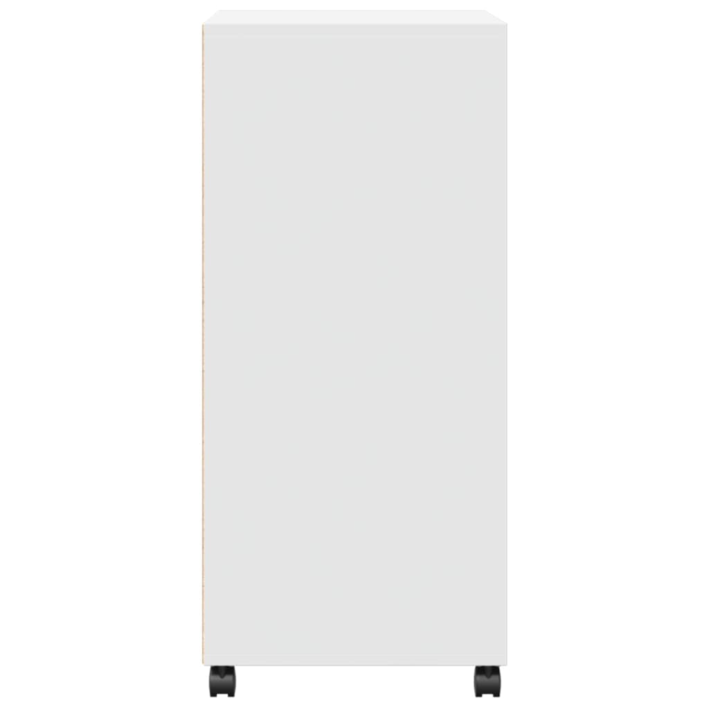 Armoire à roulettes blanc 55x40x91 cm bois d’ingénierie