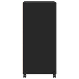 Black rolling cabinet 55x40x91 cm engineered wood