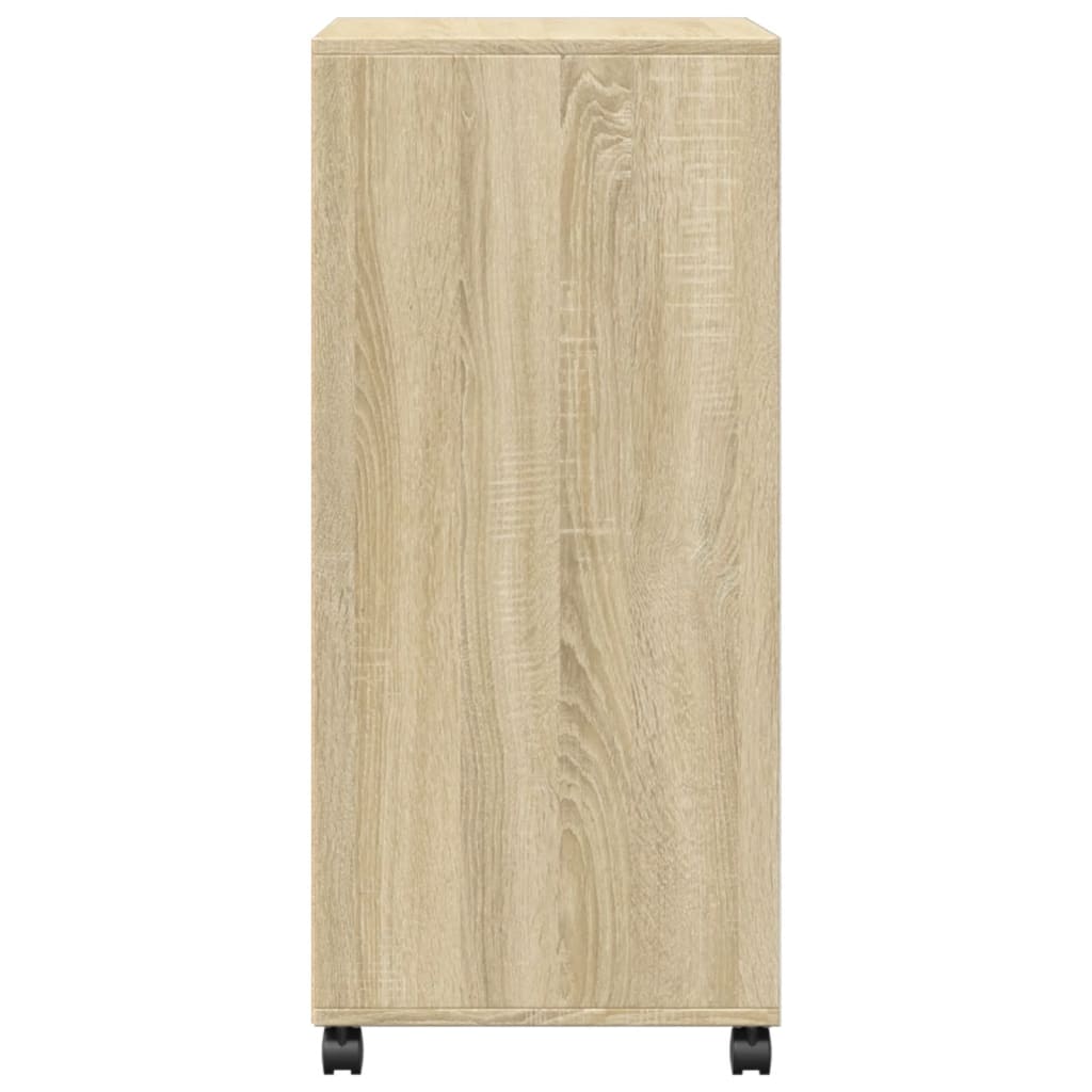 Armoire à roulettes chêne sonoma 55x40x91 cm bois d'ingénierie