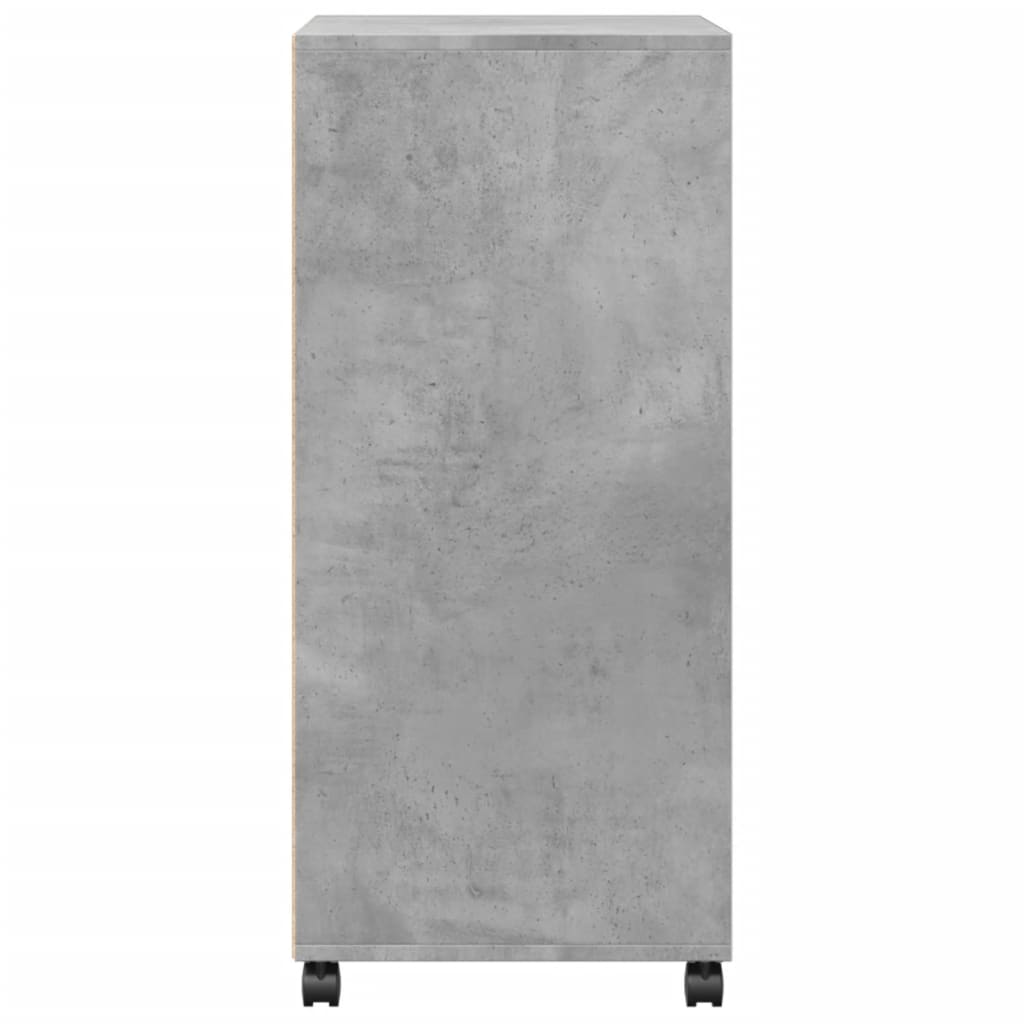 Armoire à roulettes gris béton 55x40x91 cm bois d'ingénierie