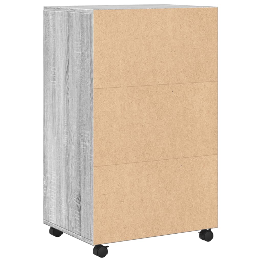 Sonoma grauer Rollschrank 55x40x91 cm, Holzwerkstoff