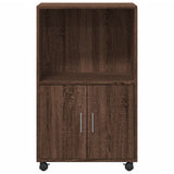 Rollschrank aus brauner Eiche, 55 x 40 x 91 cm, Holzwerkstoff