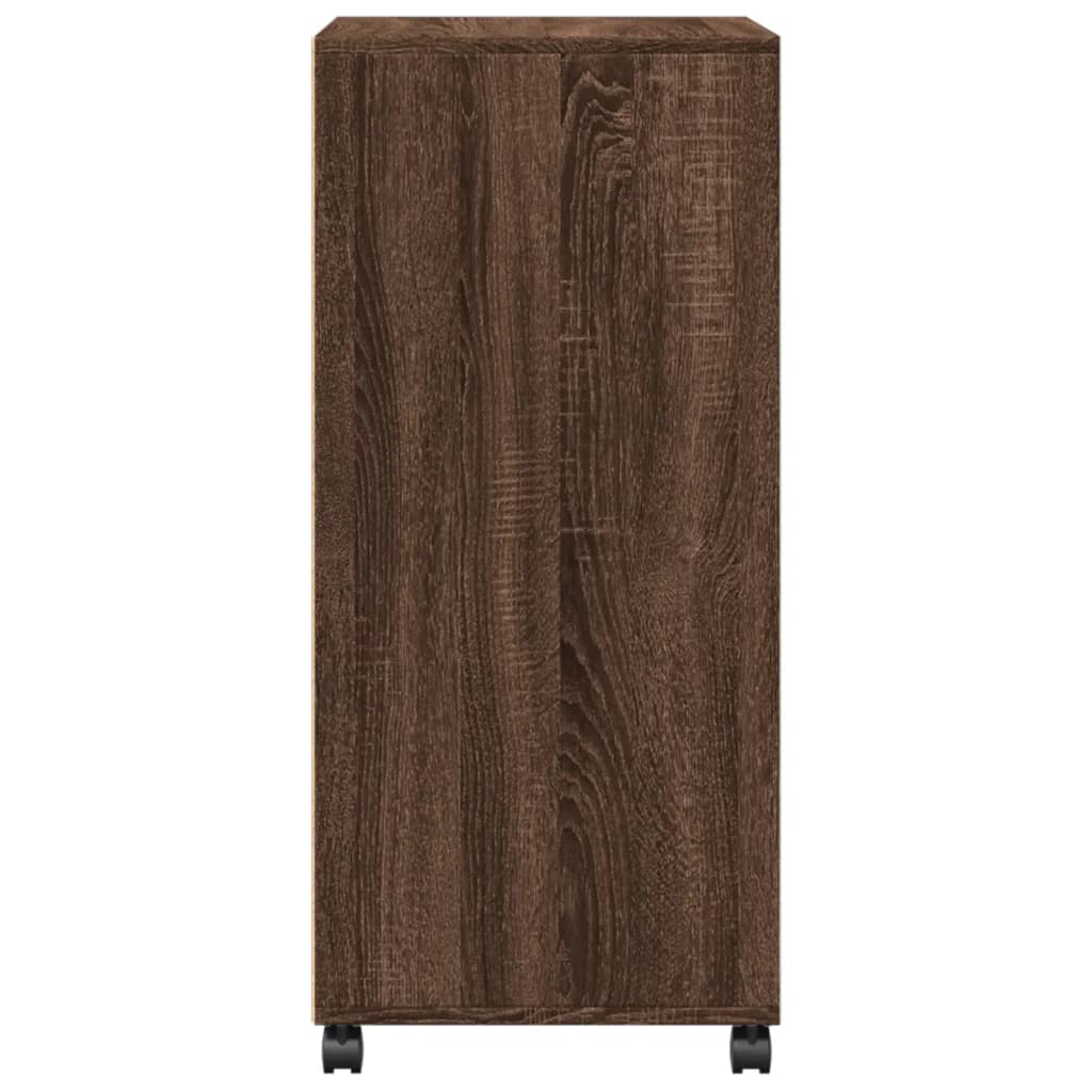 Rollschrank aus brauner Eiche, 55 x 40 x 91 cm, Holzwerkstoff