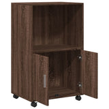 Rollschrank aus brauner Eiche, 55 x 40 x 91 cm, Holzwerkstoff