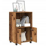 Old wood rolling cabinet 55x40x91 cm engineered wood