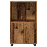 Old wood rolling cabinet 55x40x91 cm engineered wood