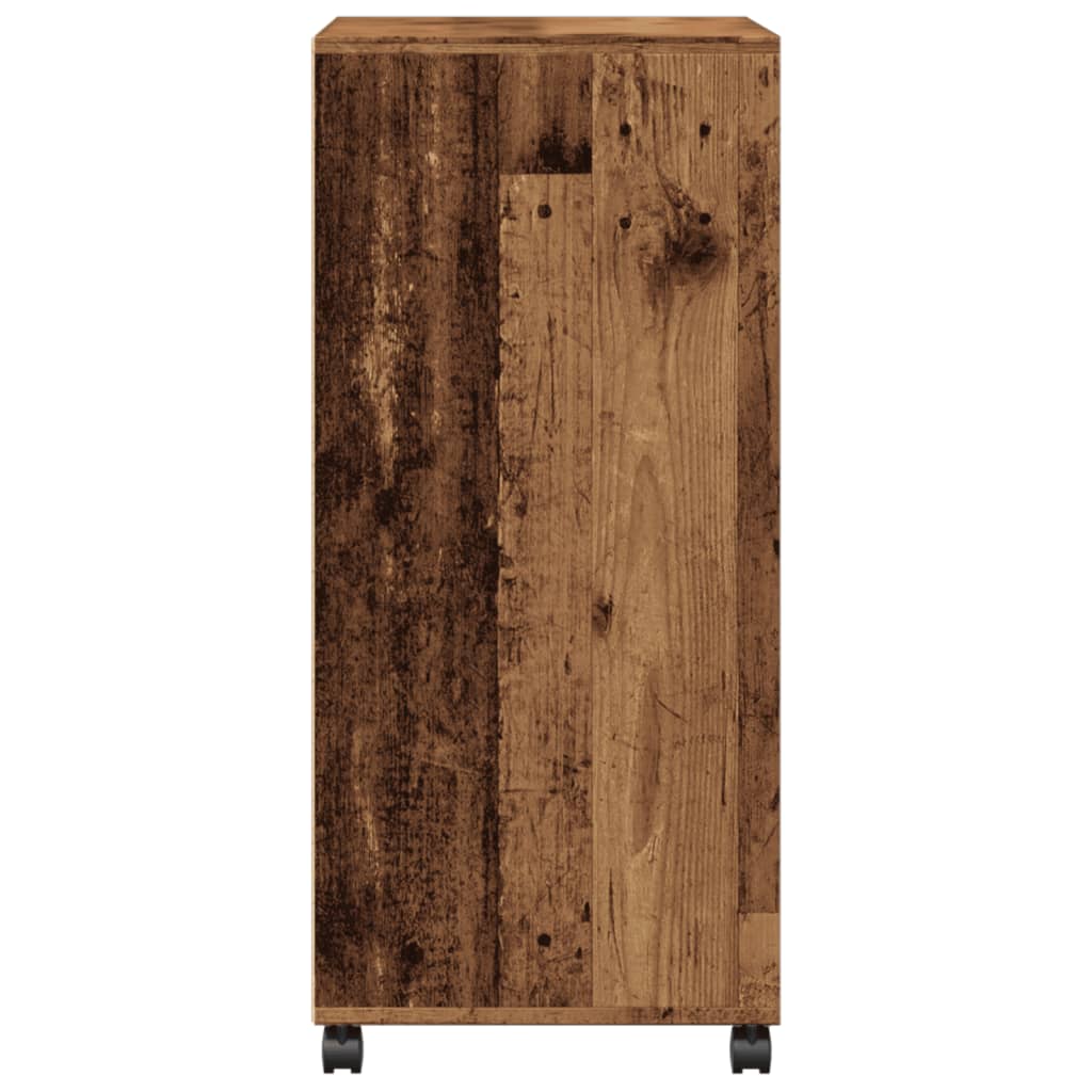 Old wood rolling cabinet 55x40x91 cm engineered wood