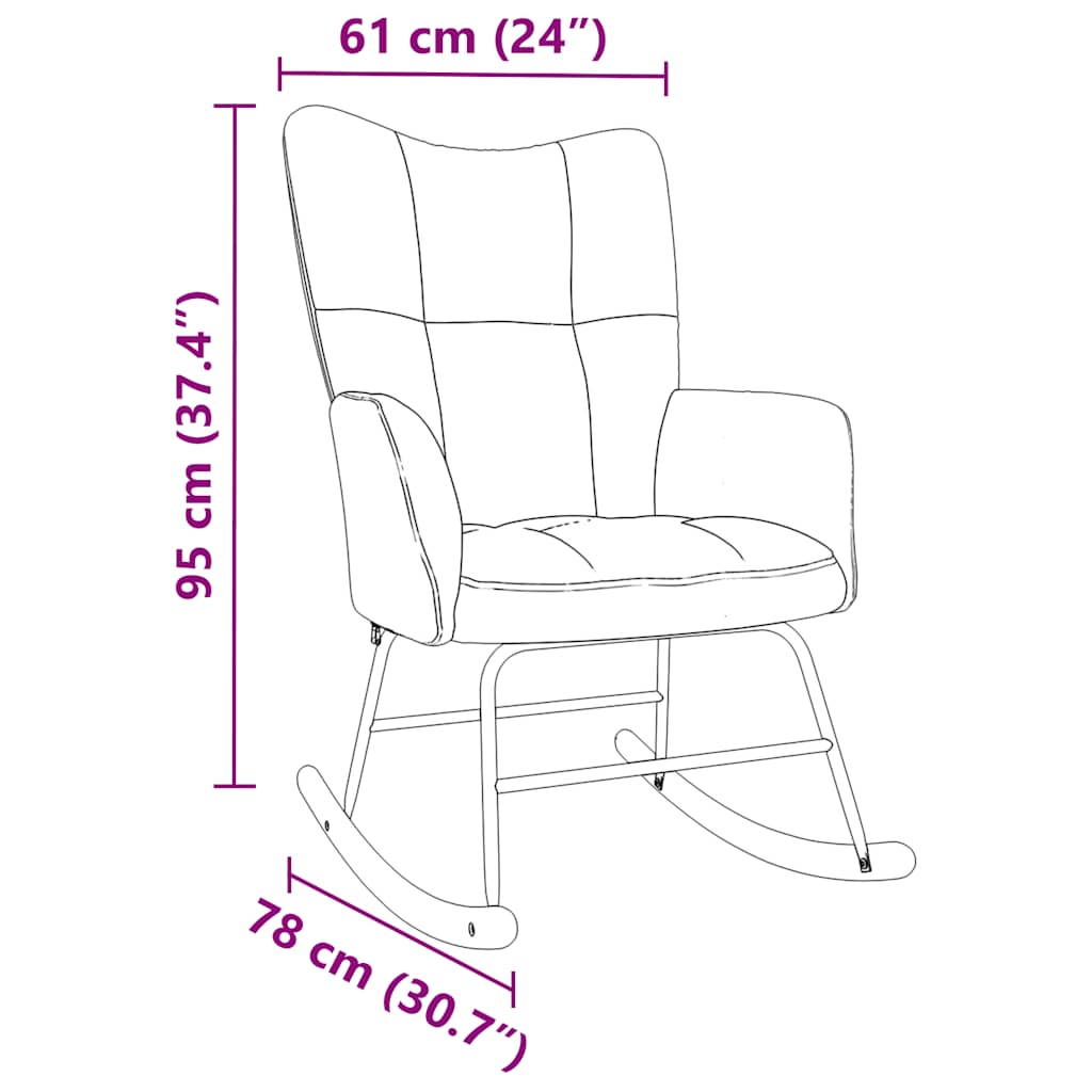 Chaise à bascule gris nuage tissu