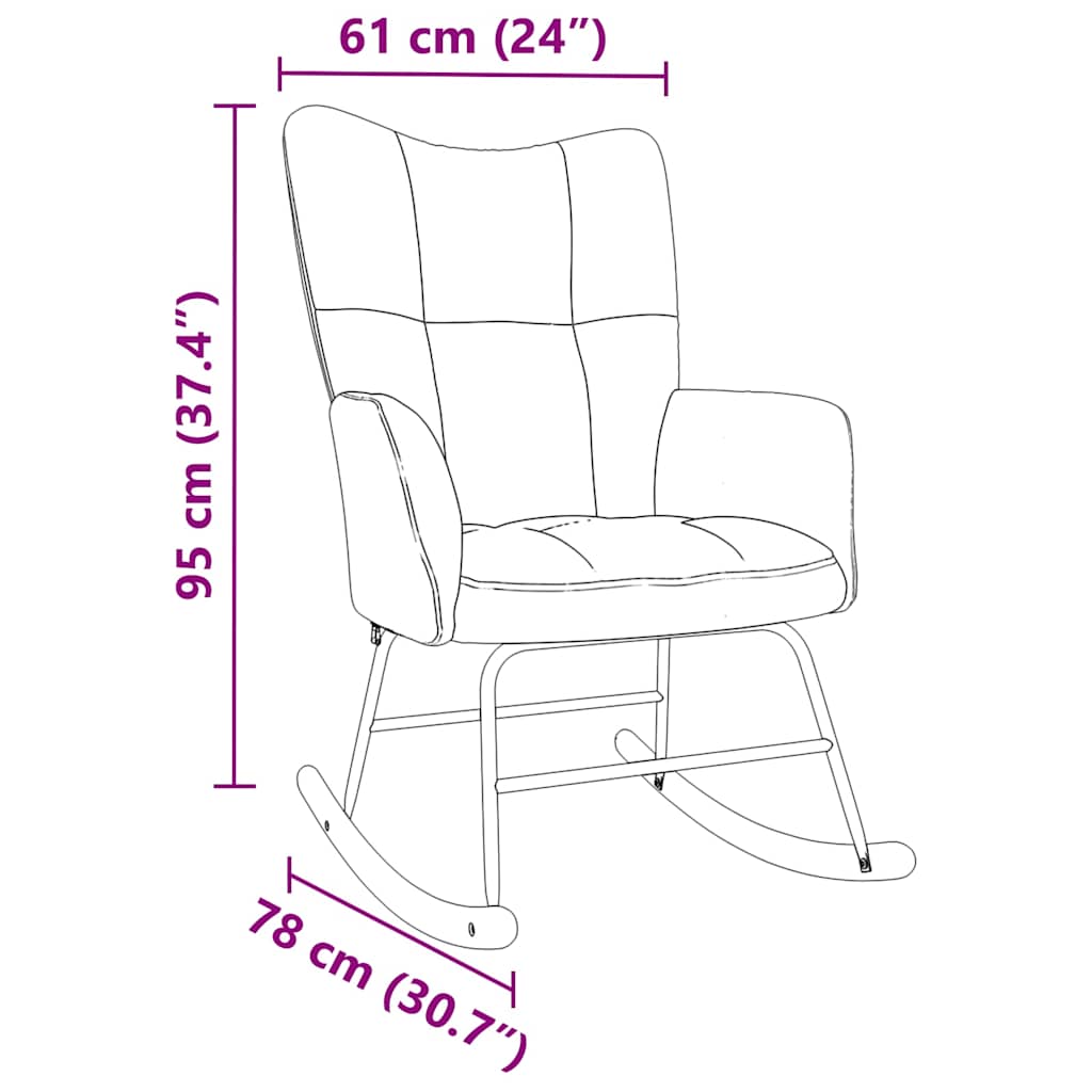 Chaise à bascule Gris clair Tissu