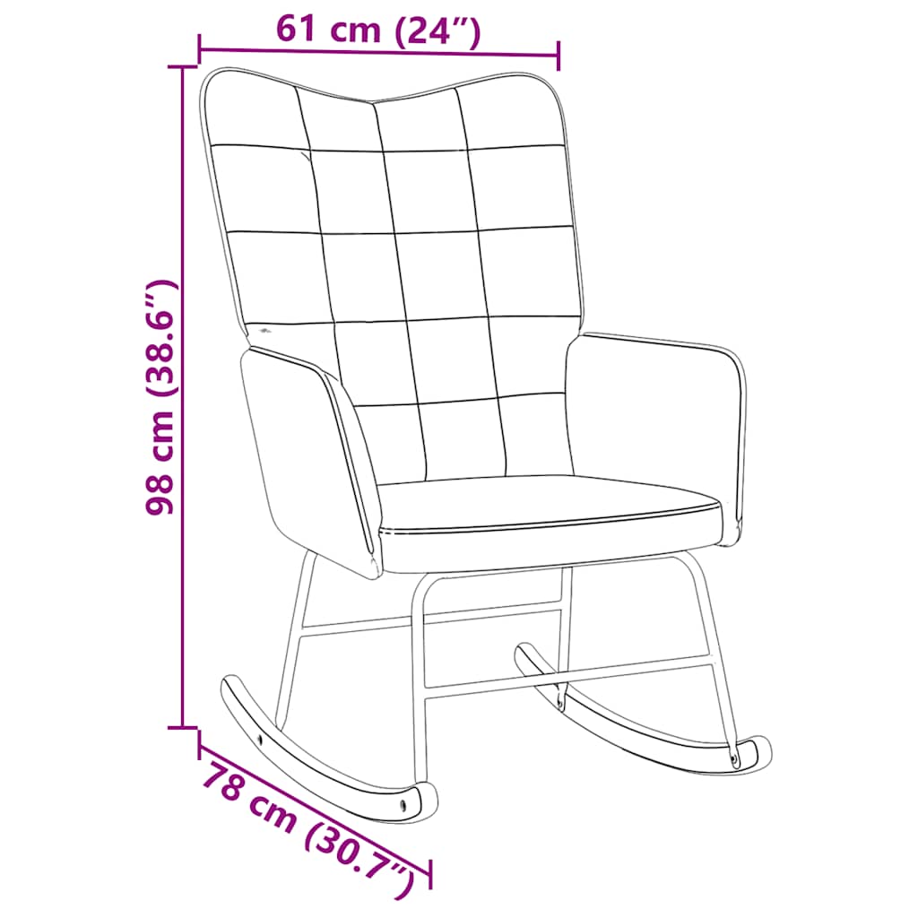 Chaise à bascule Vert foncé Velours