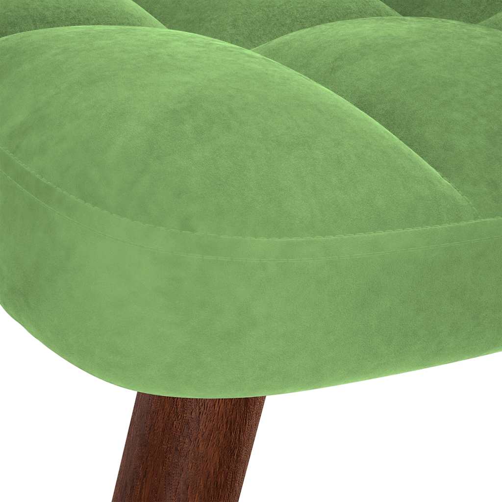 Chaise à bascule avec repose-pied vert clair velours