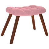 Chaise à bascule avec repose-pied rose velours