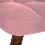 Chaise à bascule avec repose-pied rose velours