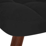 Chaise à bascule avec repose-pied noir velours