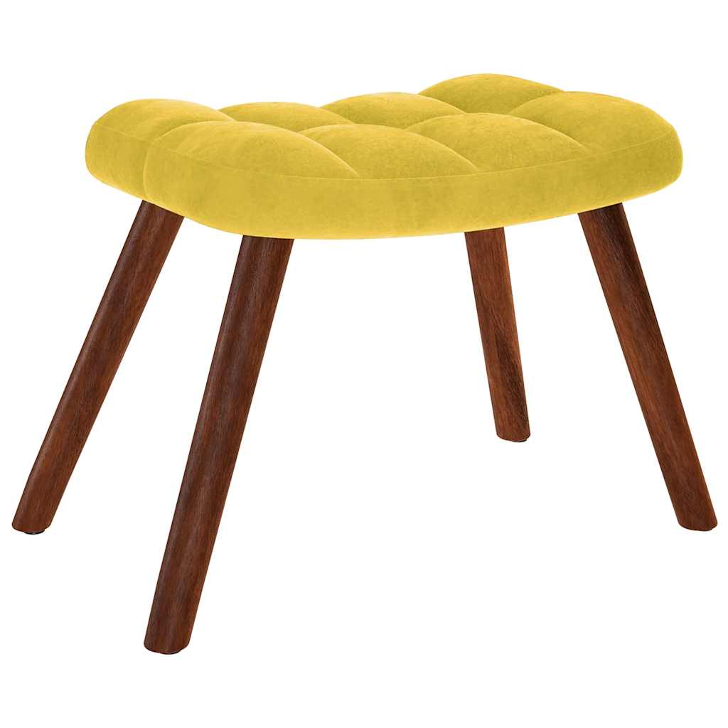 Chaise à bascule avec repose-pied jaune velours