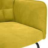 Chaise à bascule avec repose-pied jaune velours